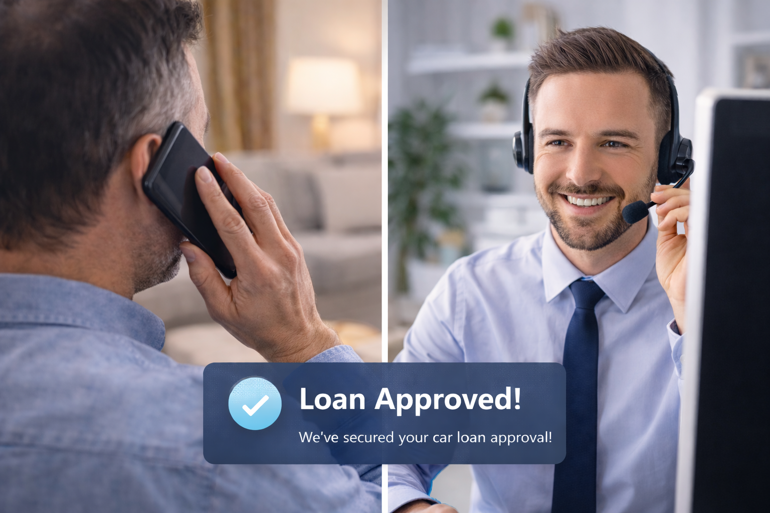 Loan approval call with an agent